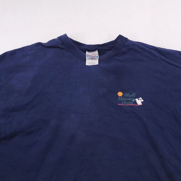 Shell Houston Open Casual Crew Neck Short Sleeve T-Shirt Mens Size 2XL Blue - Picture 1 of 10